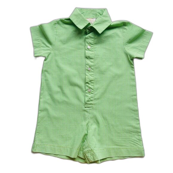 Sir John by Rosalina Green Gingham Shortall Size 18 months - Picture 1 of 4